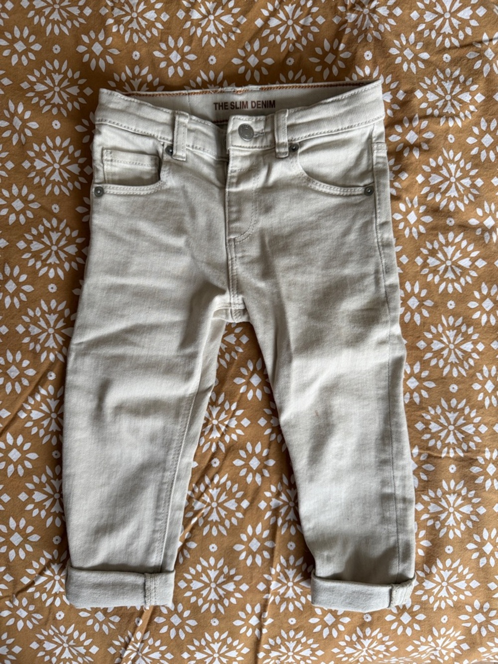 Zara Kids Cream Slim Denim Jeans